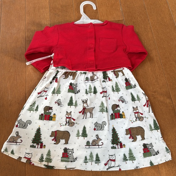 NWT Hudson Baby Winter Dress & Cardigan Set in 6-9mos - Picture 4 of 4